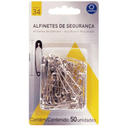 Blister Alfinete de Segurança Milward 34mm 50 unidades - Palácio da Arte