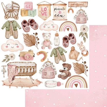 Bloco de Papel Litoarte SBXV-038 15x15cm Bebê Menina - Palácio da Arte
