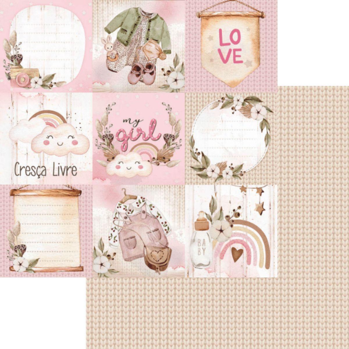 Bloco de Papel Litoarte SBXV-038 15x15cm Bebê Menina - Palácio da Arte