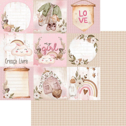 Bloco de Papel Litoarte SBXV-038 15x15cm Bebê Menina - Palácio da Arte