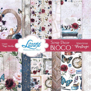 Bloco de Papel Litoarte SBXV-043 15x15cm Memórias Vintage - Palácio da Arte
