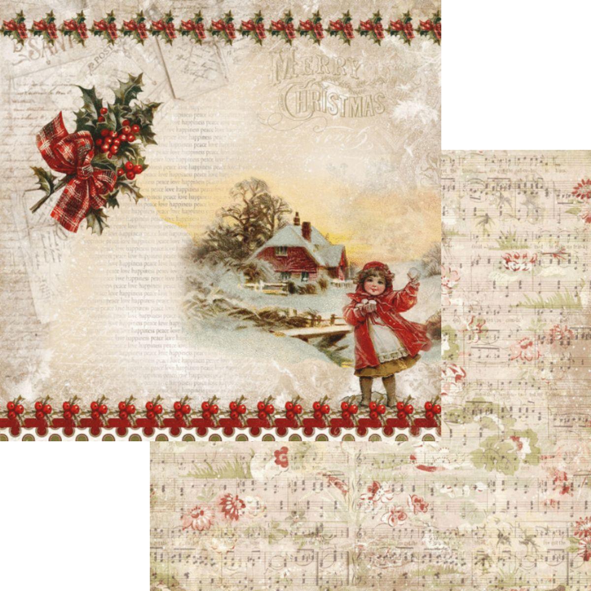Bloco de Papel Litoarte SBXVN-001 15x15cm Natal Vintage - Palácio da Arte