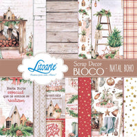 Bloco de Papel Litoarte SBXVN-003 15x15cm Natal Boho - Palácio da Arte