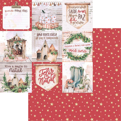 Bloco de Papel Litoarte SBXVN-003 15x15cm Natal Boho - Palácio da Arte