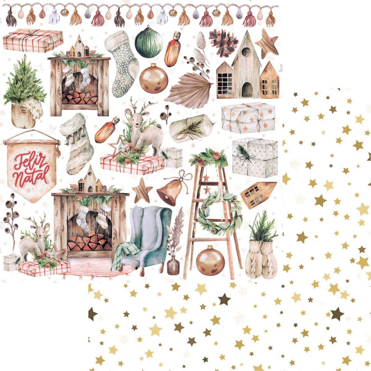 Bloco de Papel Litoarte SBXVN-003 15x15cm Natal Boho - Palácio da Arte