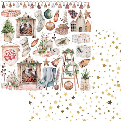 Bloco de Papel Litoarte SBXVN-003 15x15cm Natal Boho - Palácio da Arte