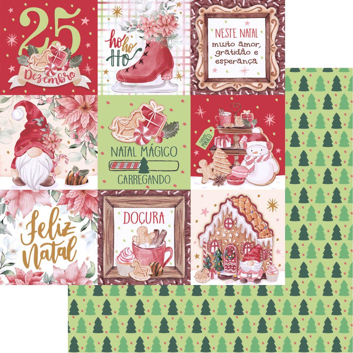 Bloco de Papel Litoarte SBXVN-004 15x15cm Natal Mágico - Palácio da Arte