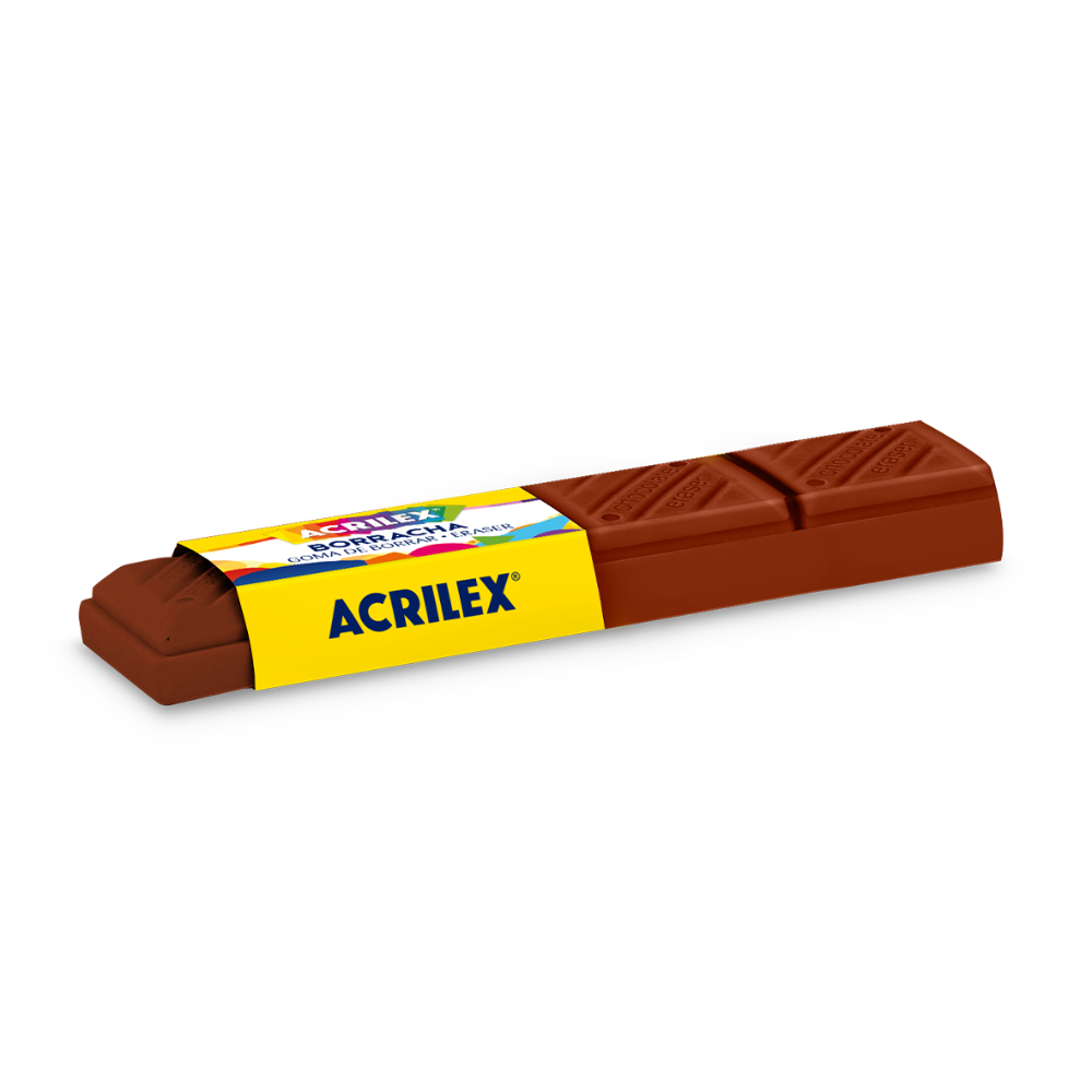 Borracha Escolar Chocolate Acrilex 10x2,5cm Colorida - Palácio da Arte
