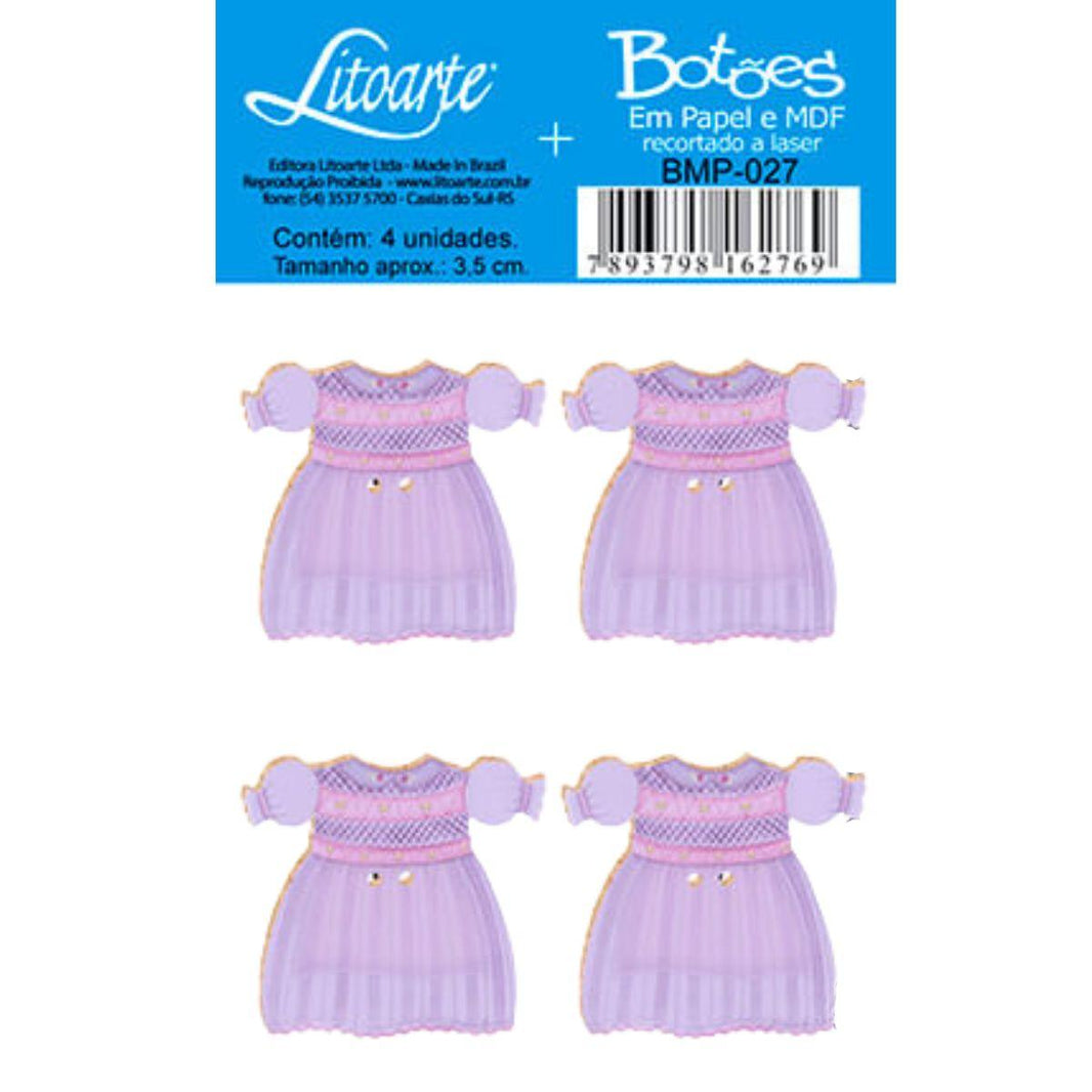 Botões de Madeira e Papel Litoarte BMP-027 3,5cm Bebê - Palácio da Arte