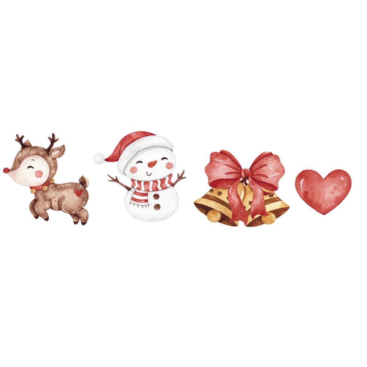 Botões de MDF e Papel Litoarte BAN-002 11x15cm Natal Papai e Mamãe Noel - Palácio da Arte