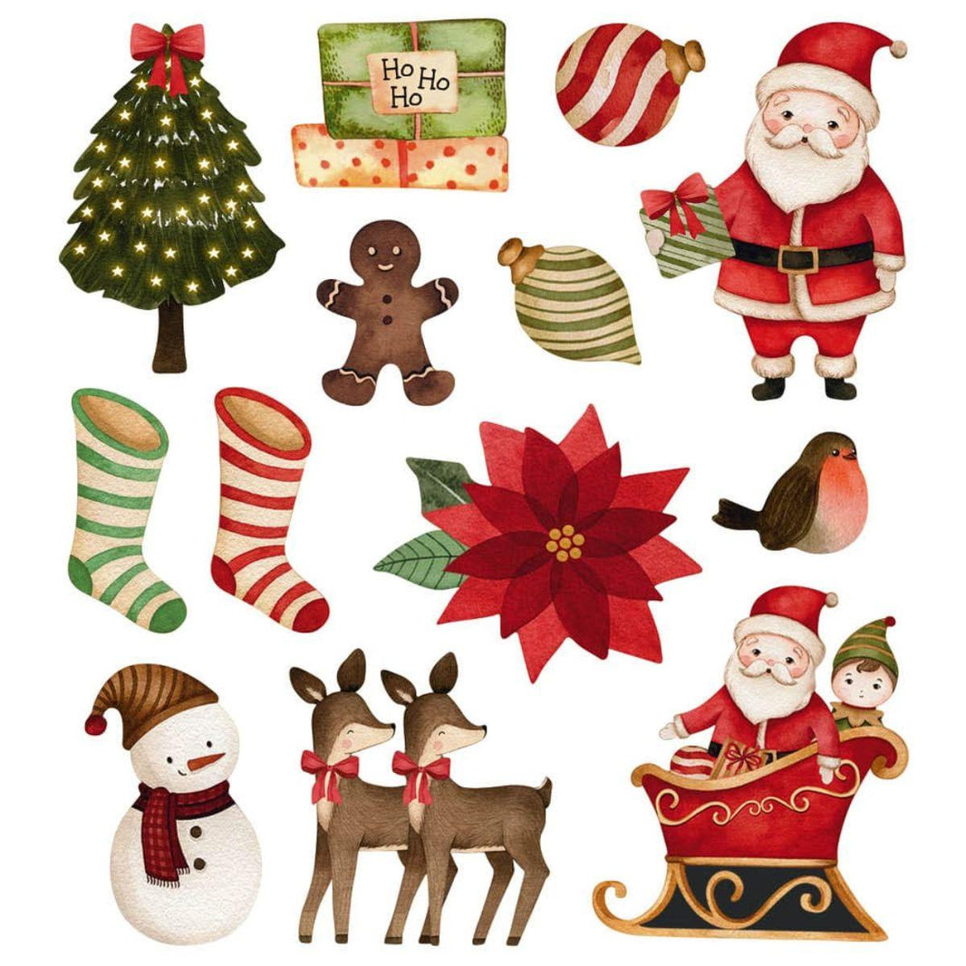 Botões de MDF e Papel Litoarte BAN-004 11x12cm Natal Feliz - Palácio da Arte