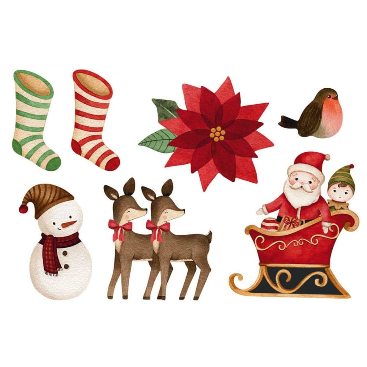 Botões de MDF e Papel Litoarte BAN-004 11x12cm Natal Feliz - Palácio da Arte