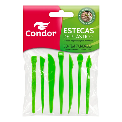 Kit Estecas para Modelagem Condor 7 peças de Plástico 4497