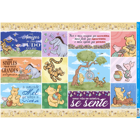 Papel Decoupage Litoarte PD-1102 Urso Doce Mel 49x34cm