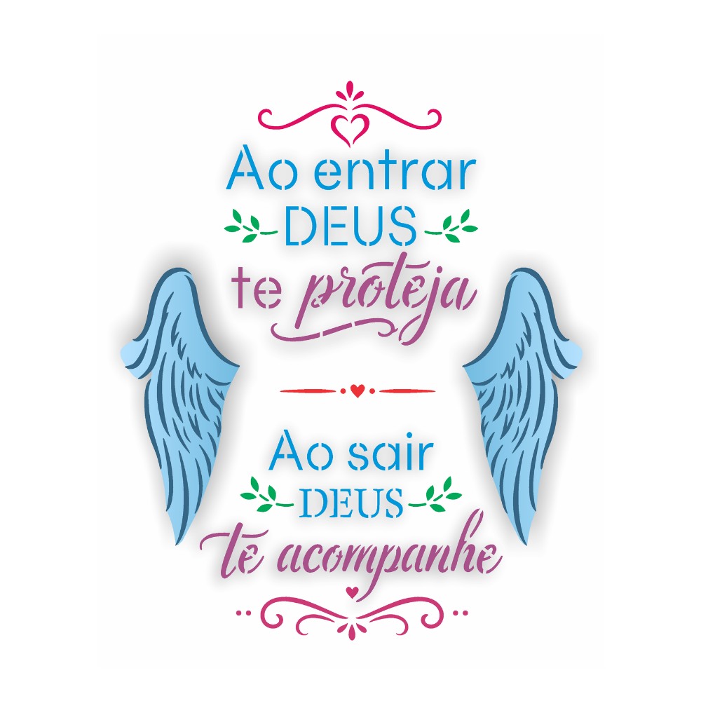 Stencil OPA 20x25 3849 Religião Frases Deus te Proteja