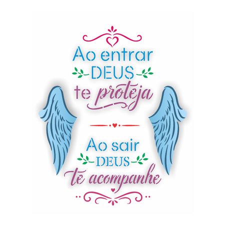 Stencil OPA 20x25 3849 Religião Frases Deus te Proteja