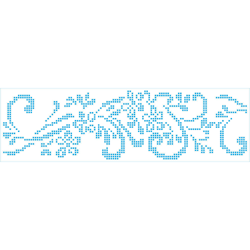 Stencil Litoarte 28x8cm STE-470 Barrado Floral Ponto Cruz