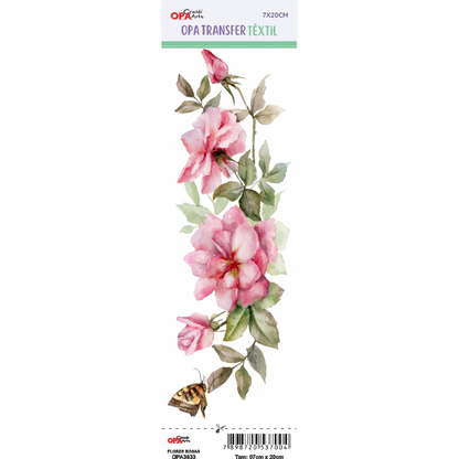 Transfer Têxtil 7x20cm  Opa 3833 Flores Rosas