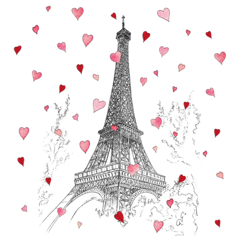 Guardanapo de Papel Decoupage 33x33 PPD Paris Love 133003265