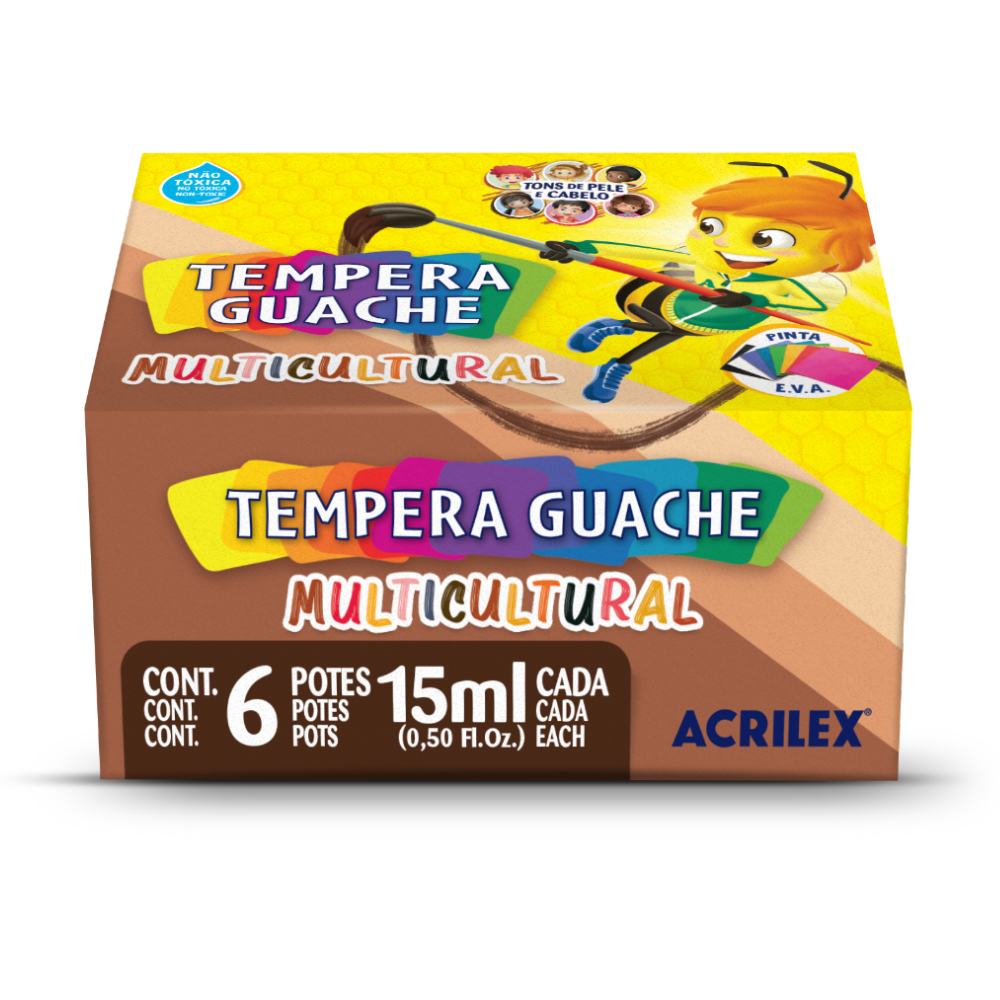 Tempera Guache Acrilex Multicultural 15ml 6 unidades
