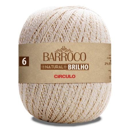 Barbante Barroco Círculo Natural Brilho 6 com 700g e 759m
