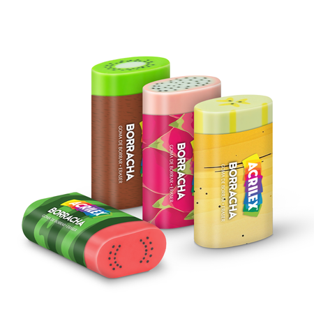 Borracha Escolar Frutas Acrilex 4,5x3x1,5cm
