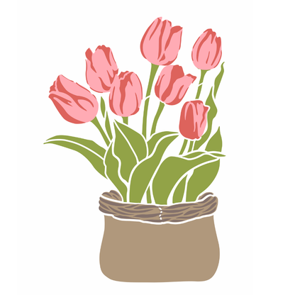 Stencil OPA 20x25 3812 Flor Sombra Tulipas