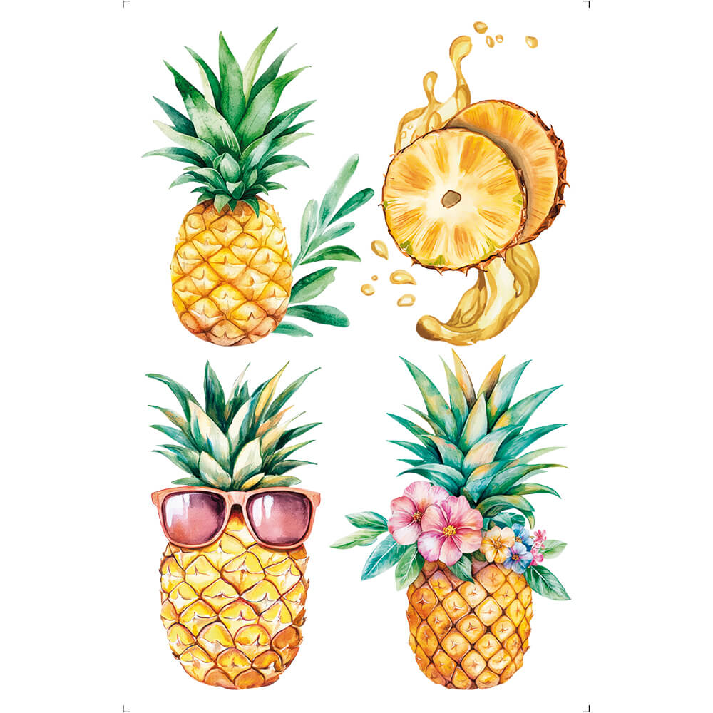 Transfer Litoarte 9,8x15cm TIS-093 Fruta Abacaxi