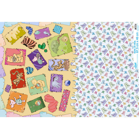 Papel Seda Litoarte PSL-065 Urso Doce Mel 67,5x46cm