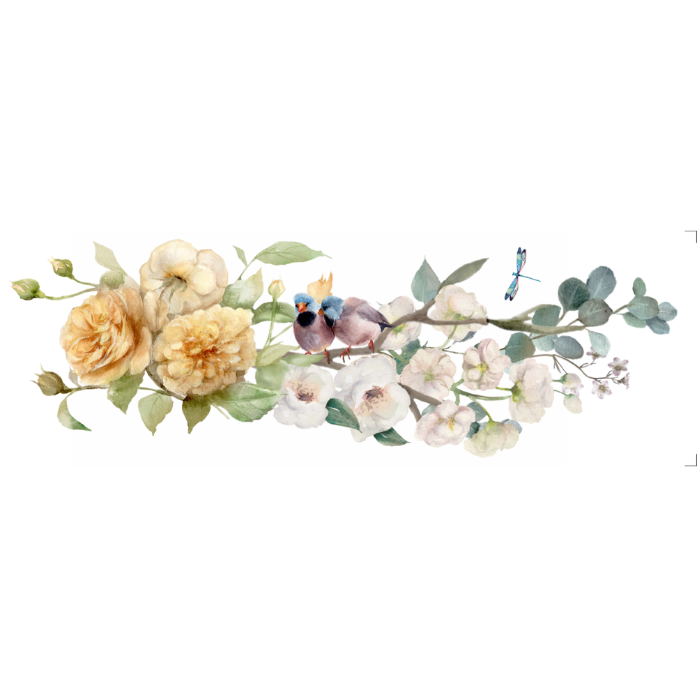 Transfer Têxtil 10x30cm  Opa 3823 Flores e Pássaros