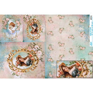 Papel Seda Litoarte PSL-044 Dama Vintage 67,5x46cm