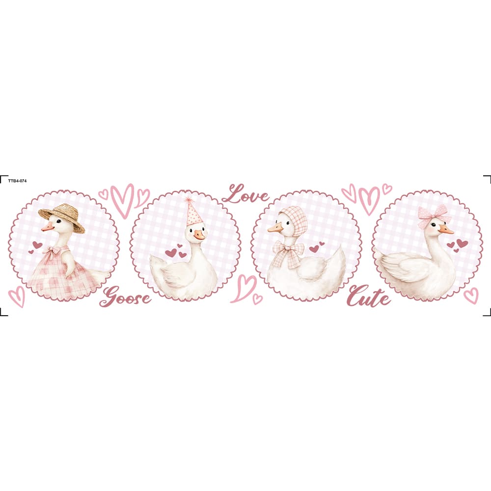 Transfer Têxtil 24x7cm TTB4-074 Barrado Love Goose Rosa