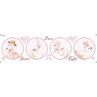 Transfer Têxtil Litoarte 24x7 TTB4-074 Barrado Love Goose Rosa