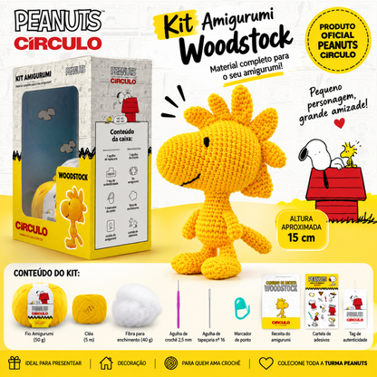 Kit Amigurumi Snoopy and Peanuts Círculo Cor 02 Woodstock