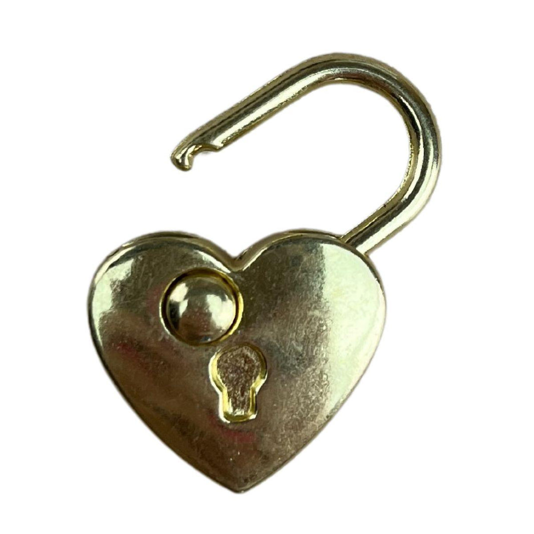 Cadeado Coração em Metal Dourado 2,1x2,9cm Kit com 2 peças - Palácio da Arte