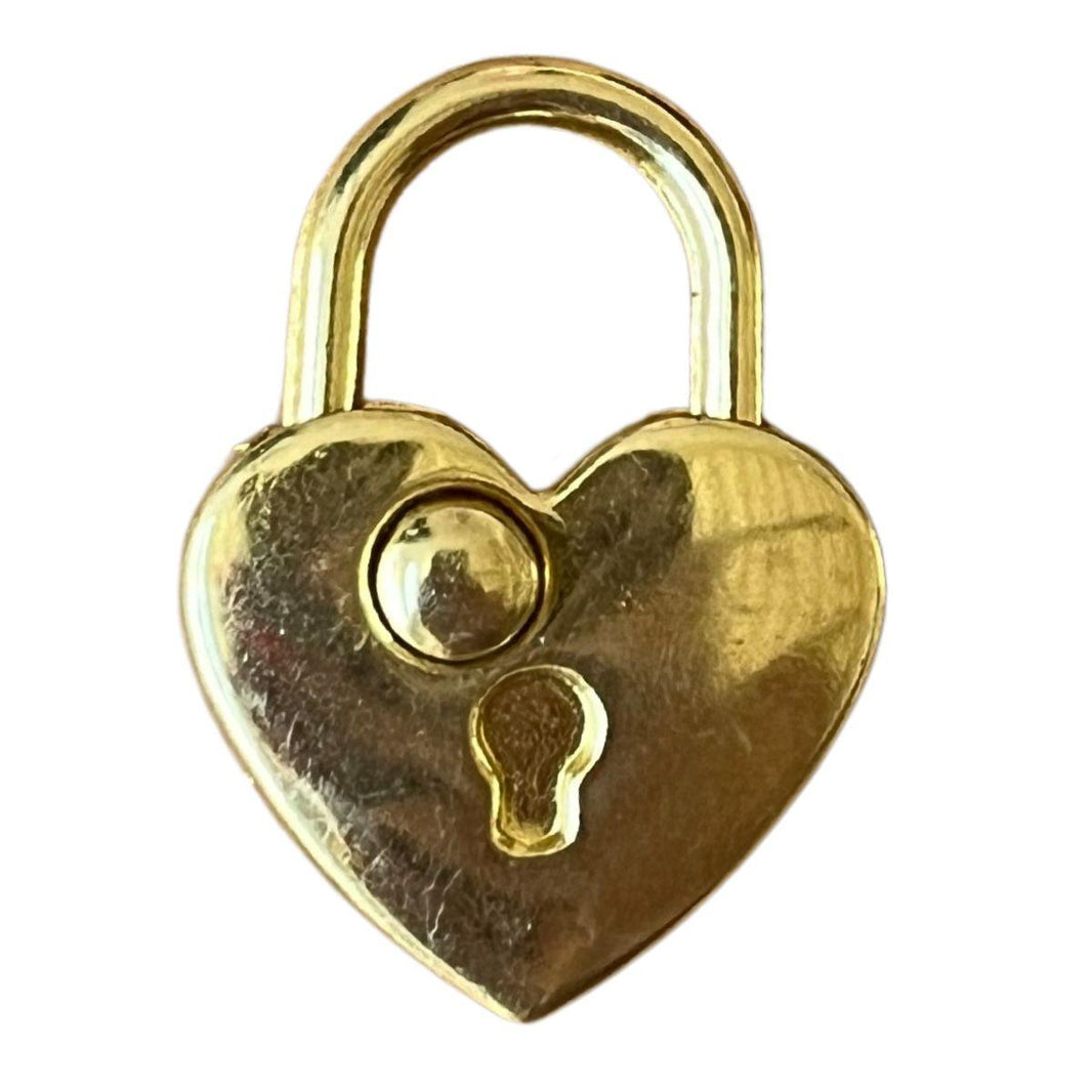 Cadeado Coração em Metal Dourado 2,1x2,9cm Kit com 2 peças - Palácio da Arte
