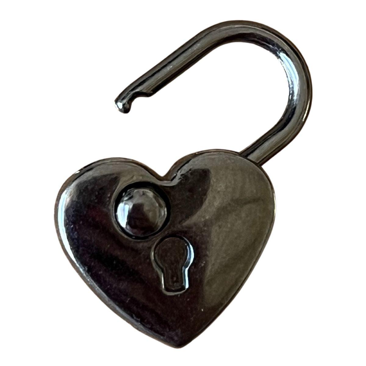 Cadeado Coração em Metal Grafite 2,1x2,9cm Kit com 2 peças - Palácio da Arte