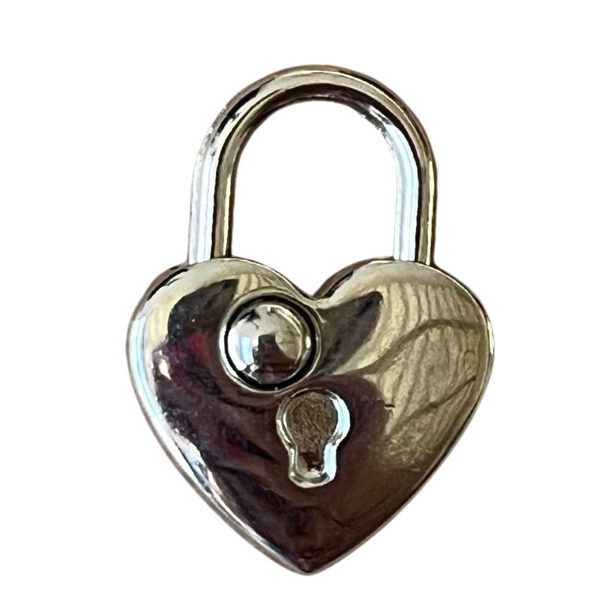 Cadeado Coração em Metal Níquel 2,1x2,9cm Kit com 2 peças - Palácio da Arte
