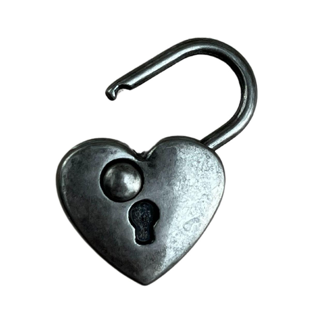 Cadeado Coração em Metal Prata Velho 2,1x2,9cm Kit com 2 peças - Palácio da Arte