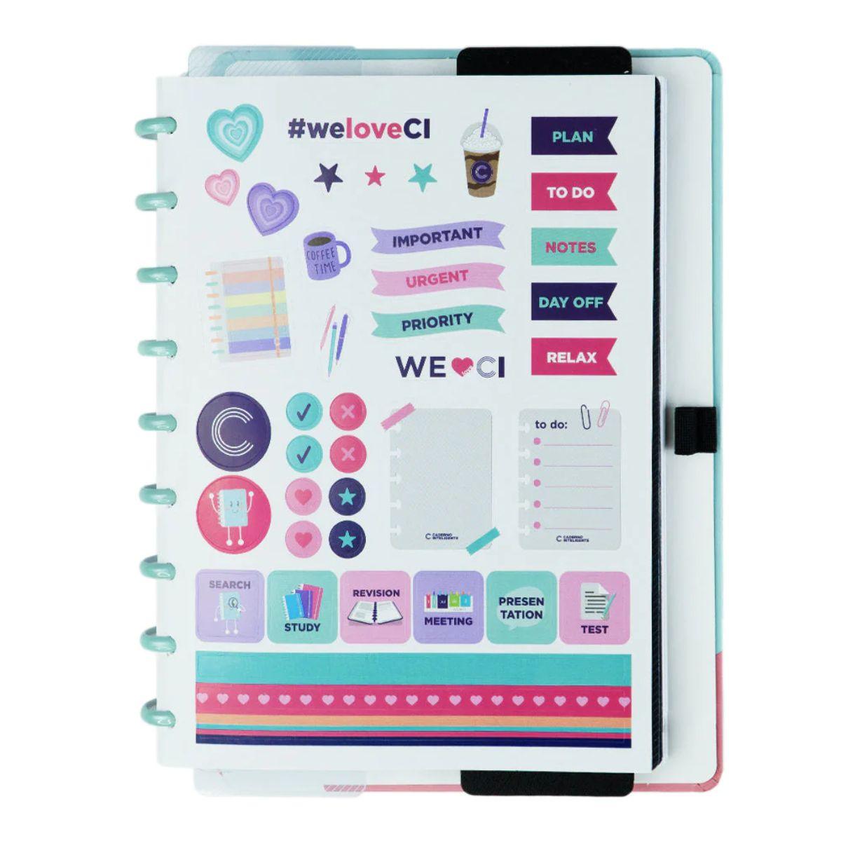 Caderno Inteligente Acqua Glam Universitário 28x21,5cm - Palácio da Arte