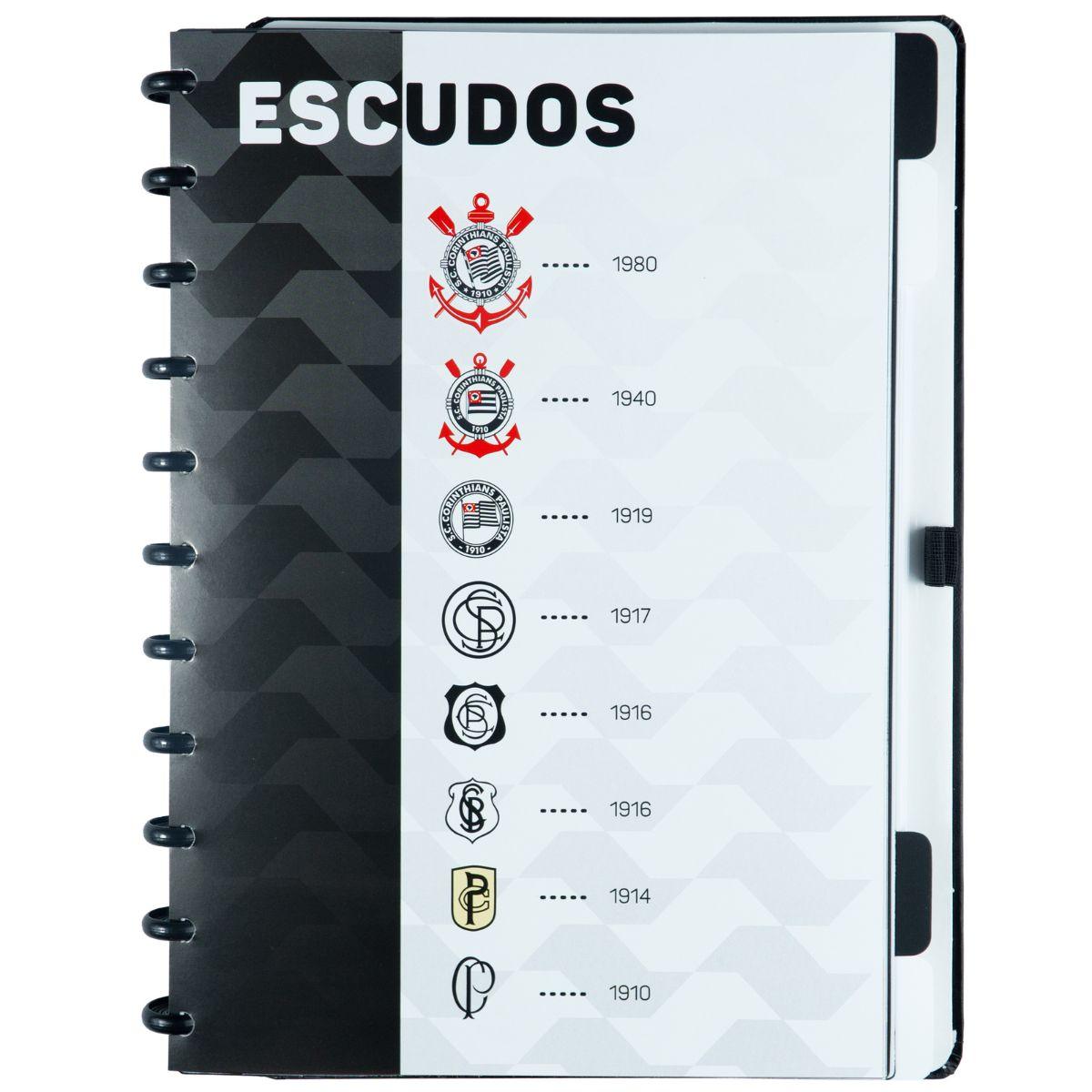 Caderno Inteligente Corinthians Fiel Grande Universitário 28x21,5cm - Palácio da Arte