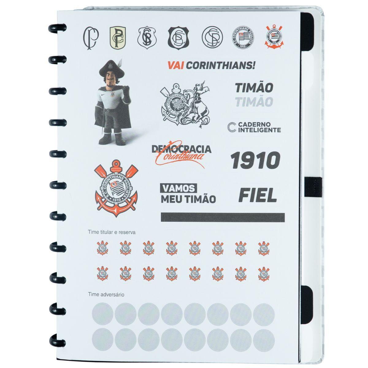 Caderno Inteligente Corinthians Timão Grande Universitário 28x21,5cm - Palácio da Arte