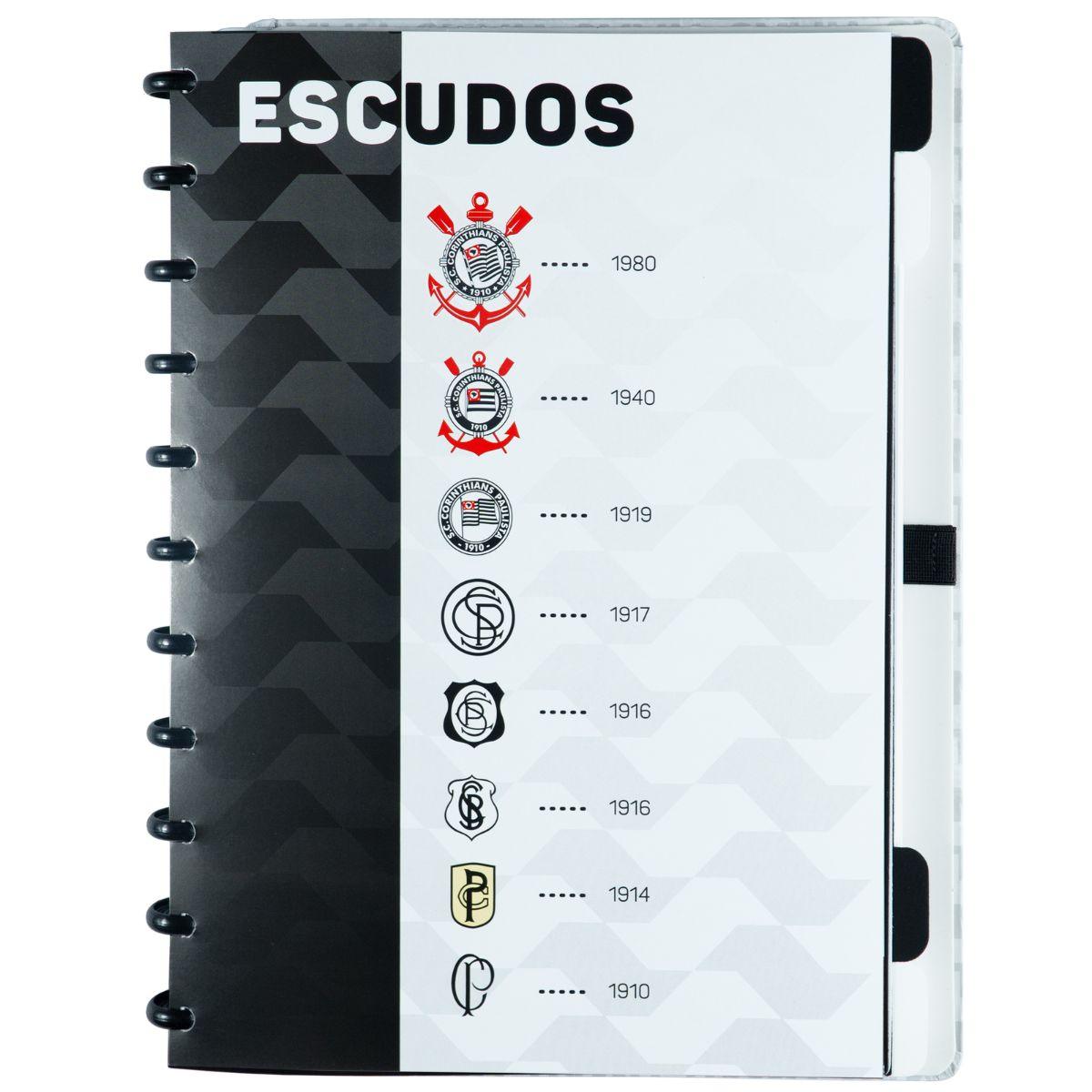 Caderno Inteligente Corinthians Timão Grande Universitário 28x21,5cm - Palácio da Arte