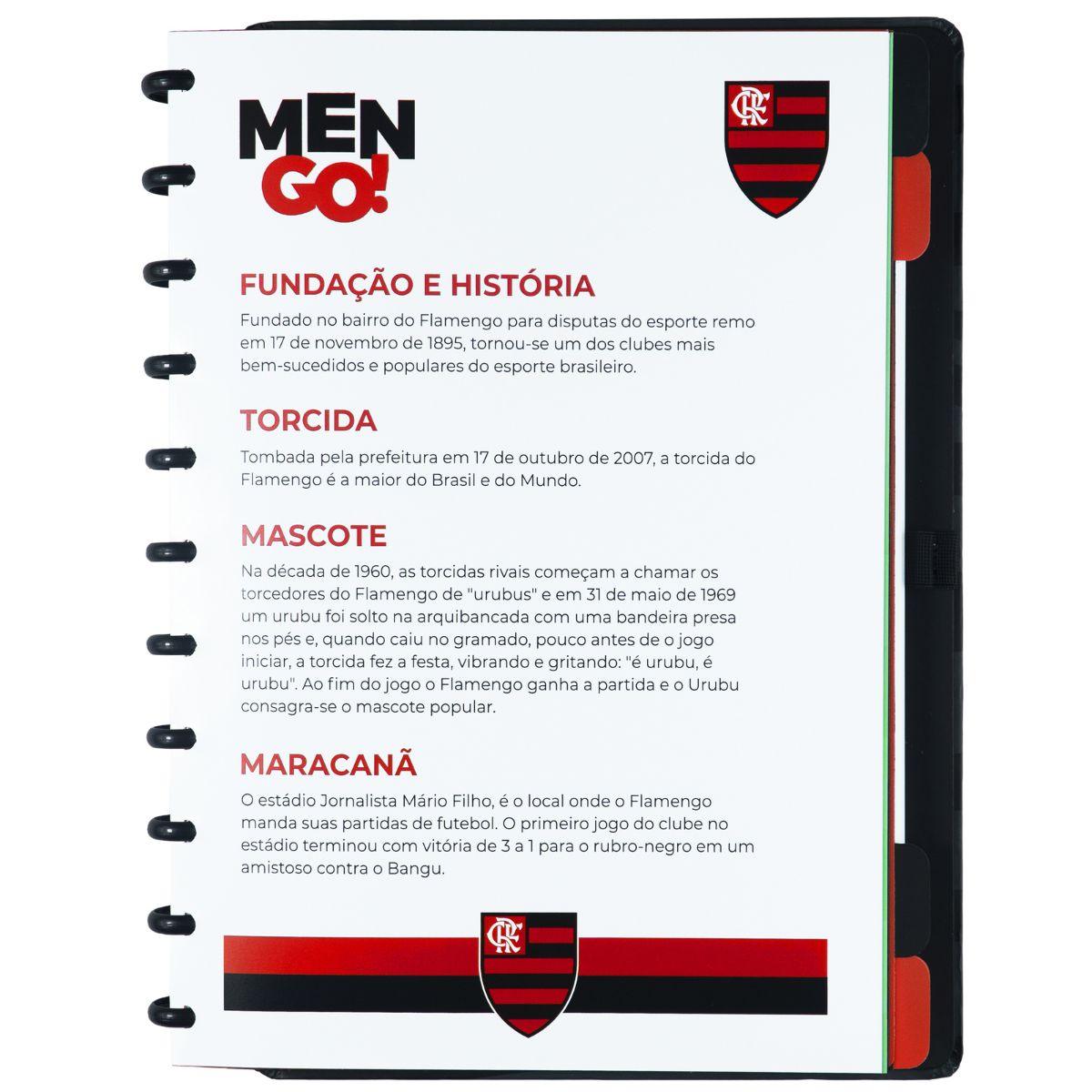 Caderno Inteligente Flamengo Rubro Negro Grande Universitário 28x21,5cm - Palácio da Arte