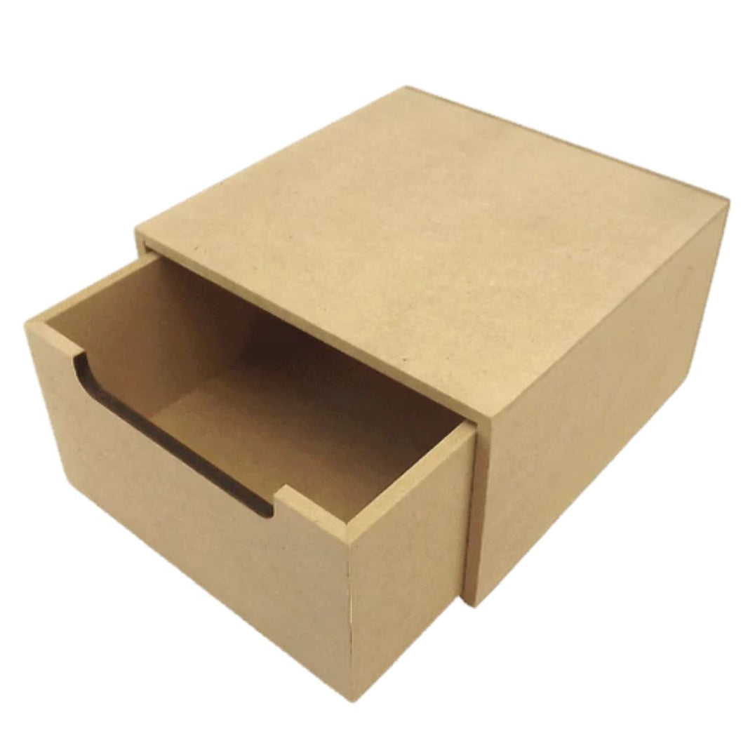 Caixa em MDF com Gaveta Lisa 10x17x17cm - Palácio da Arte