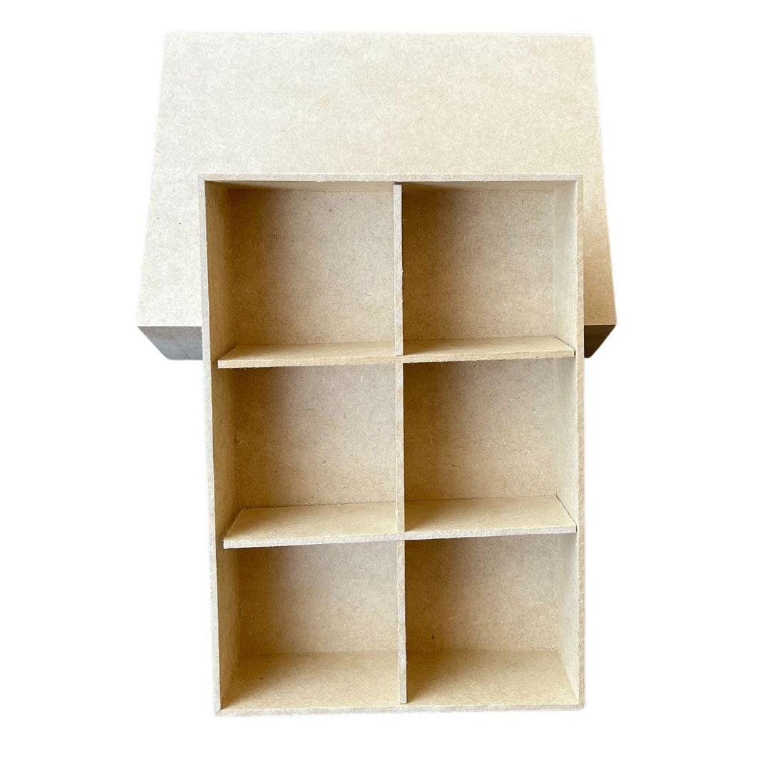 Caixa em MDF Gaveta com 6 divisões 22x16x6cm - Palácio da Arte
