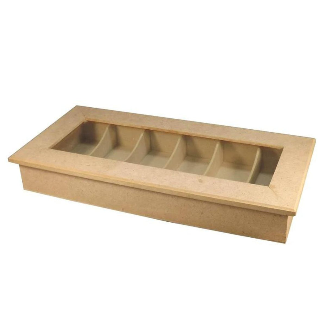Caixa Óculos e Relógios em MDF com Vidro 6 divisões 41x19,5x6cm - Palácio da Arte