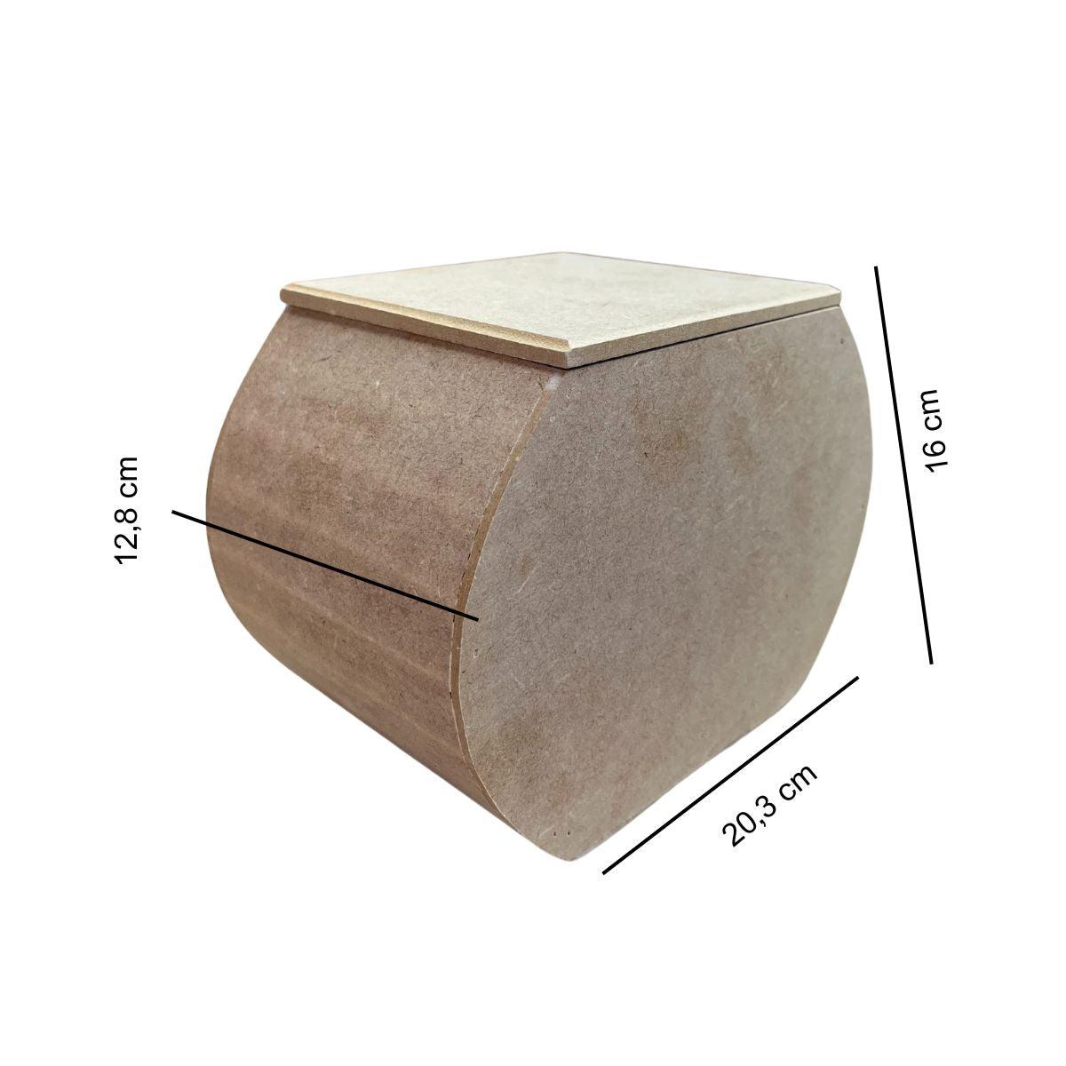 Caixa Ovalada em MDF com Tampa 20,3x12,8x16cm - Palácio da Arte