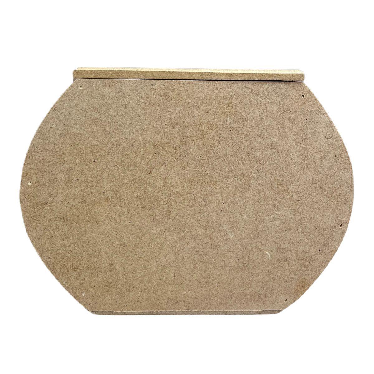Caixa Ovalada em MDF com Tampa 20,3x12,8x16cm - Palácio da Arte