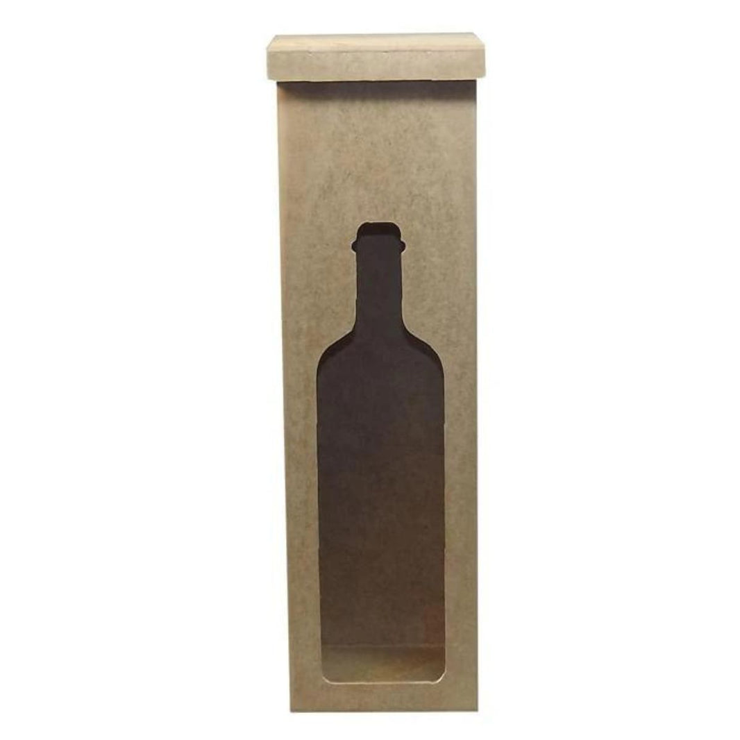 Caixa para Vinho em MDF 10x10x35,5cm Vazada - Palácio da Arte